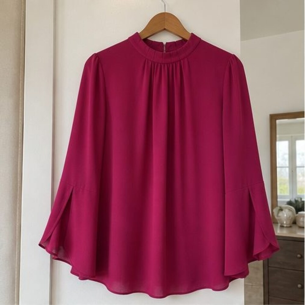 Gray Tie Neck Blouse